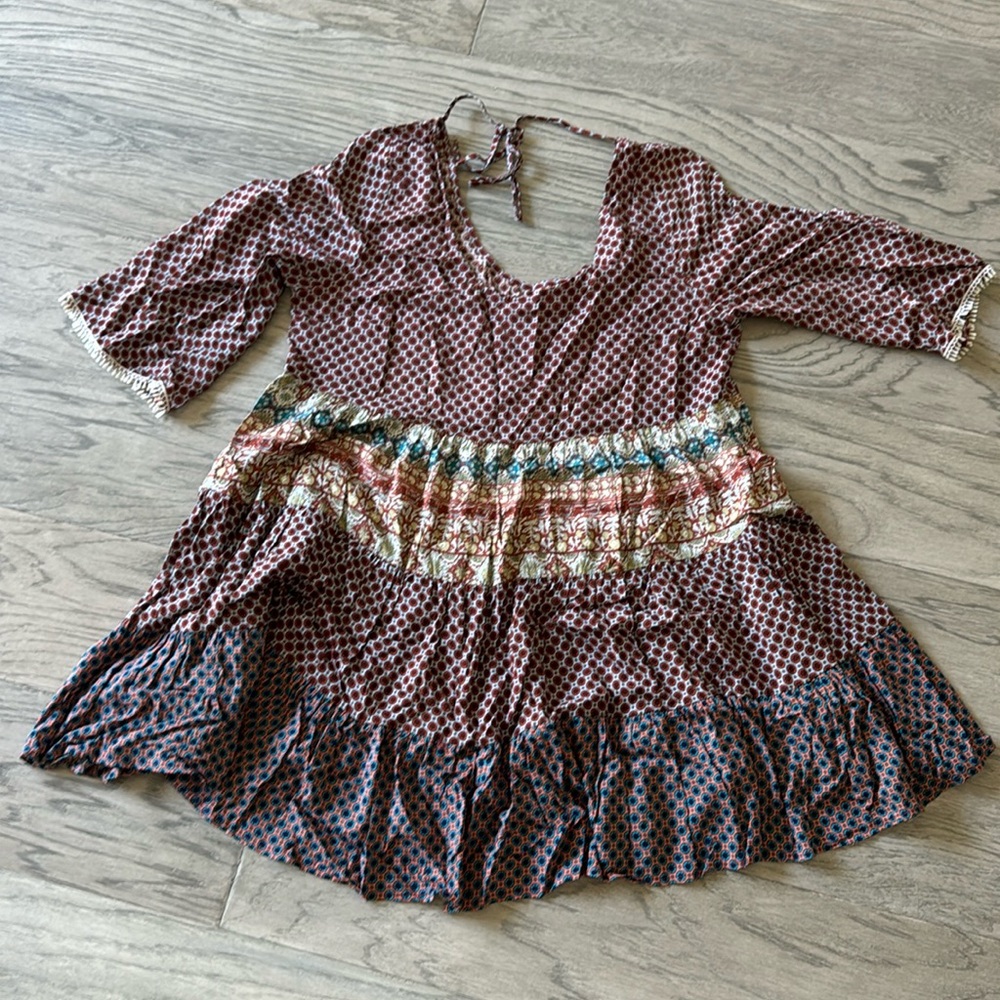 Umgee mini boho 3/4 sleeve dress